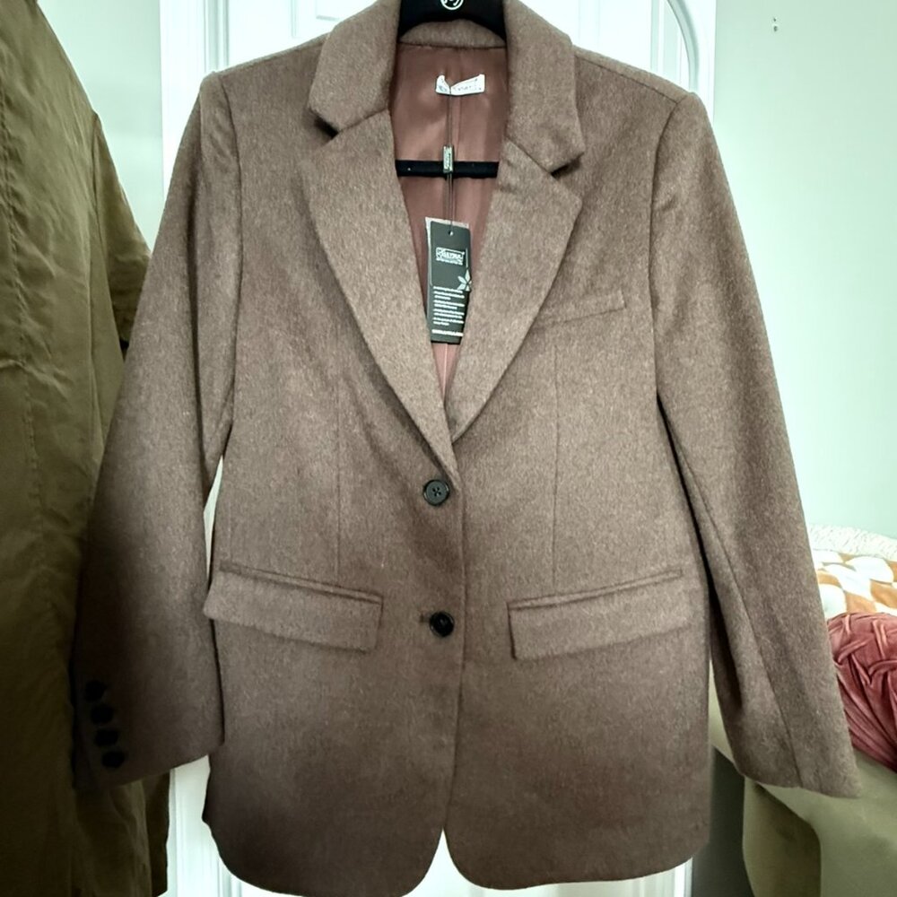 NWT LILYSILK Wool & Silk Brown Blazer